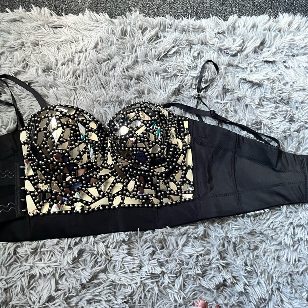 Corset Tube Top Tank Top Push Up Bra Bustier Crop  Goth